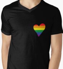 LGBT Gay Pride Heart Men's V-Neck T-Shirt