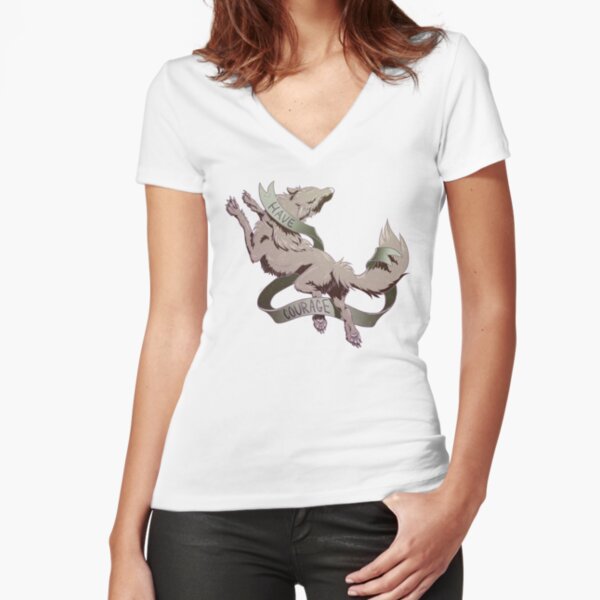 Have Courage Fitted V-Neck T-Shirt