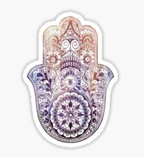 Fatima Hand Hamsa Purple Orange Sticker