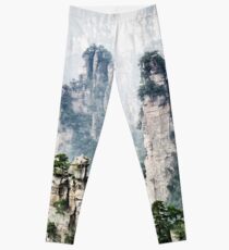 Floating mountains Zhangjiajie National Forest Park art photo print Leggings