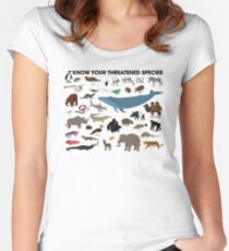 Kenne deine bedrohten Arten Tailliertes Rundhals-Shirt