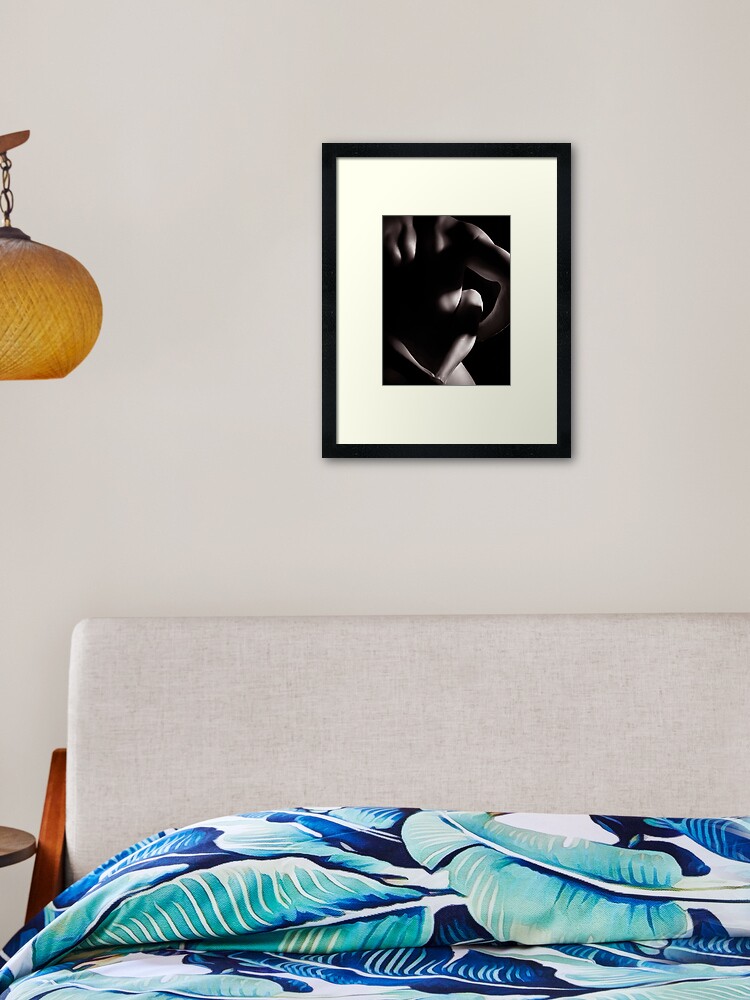 Couple Making Love Sensual Abstract Black And White Concept Art Print Framed Art Print