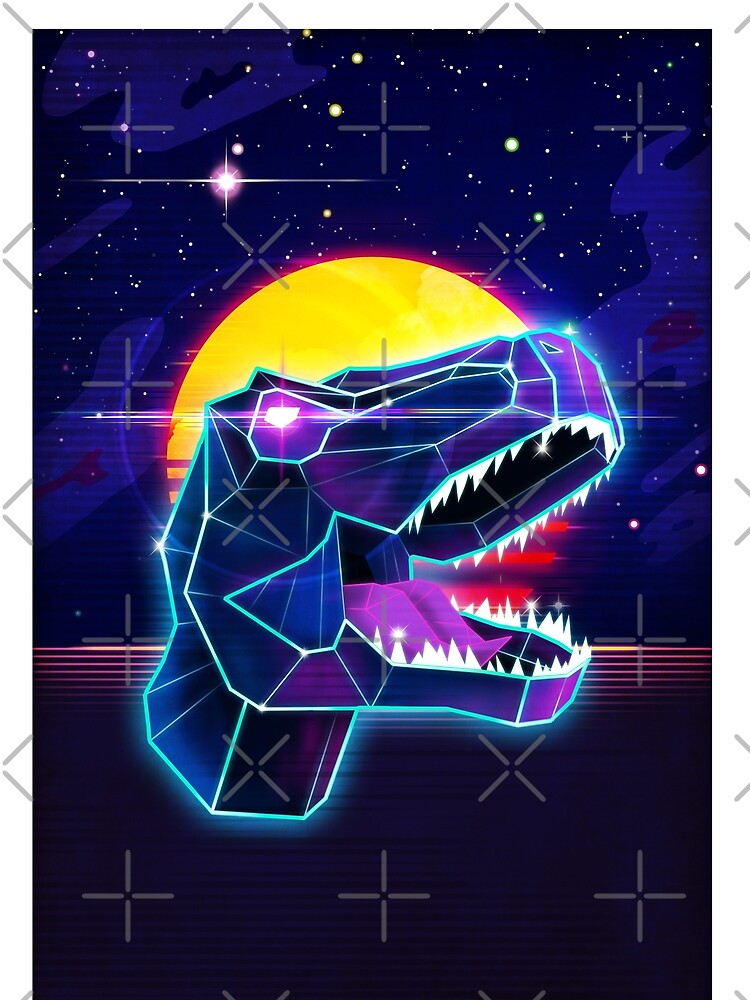 Electric Jurassic Rex - Neon Purple Dinosaur by forge22