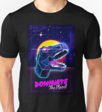 Electric Jurassic Rex - Dominate the Planet Slim Fit T-Shirt