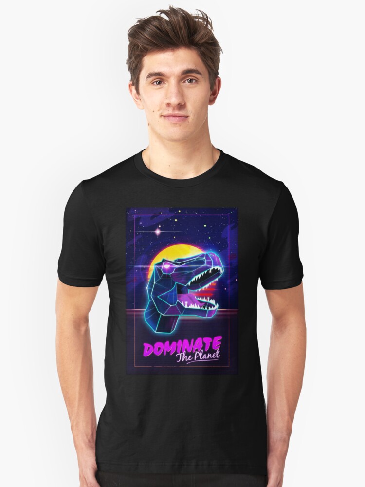 Alternate view of Electric Jurassic Rex - Dominate the Planet Slim Fit T-Shirt