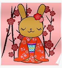 Kimono Bunny! Usahime the Rabbit Poster