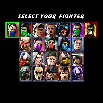 Mortal Kombat 2 - Character Select  Postcard for Sale by