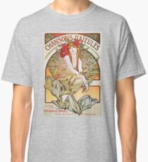 Alphonse Mucha T-Shirt - Chansons D'Aieules - Theater-Plakat - Kunst Nouveau T-Shirt Classic T-Shirt