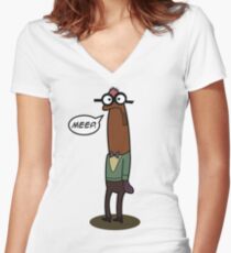 Long, Tan, and Handsome Women's Fitted V-Neck T-Shirt