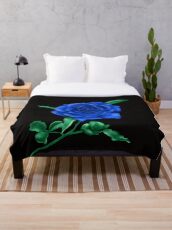 Blue Rose Throw Blanket