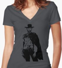 Clint Eastwood The Good, The Bad and The Ugly Women's Fitted V-Neck T-Shirt