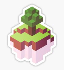 Minecraft Simple Floating Island - Isometric Sticker