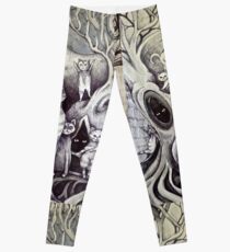 they danced under the light of the moon cat art Leggings