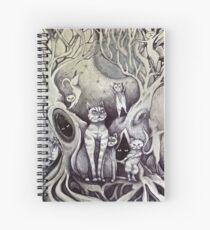 they danced under the light of the moon cat art Spiral Notebook