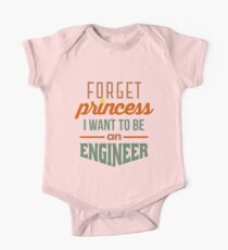Forget Princess - Engineer Short Sleeve Baby One-Piece