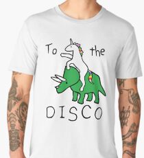 To The Disco (Unicorn Riding Triceratops) Men's Premium T-Shirt