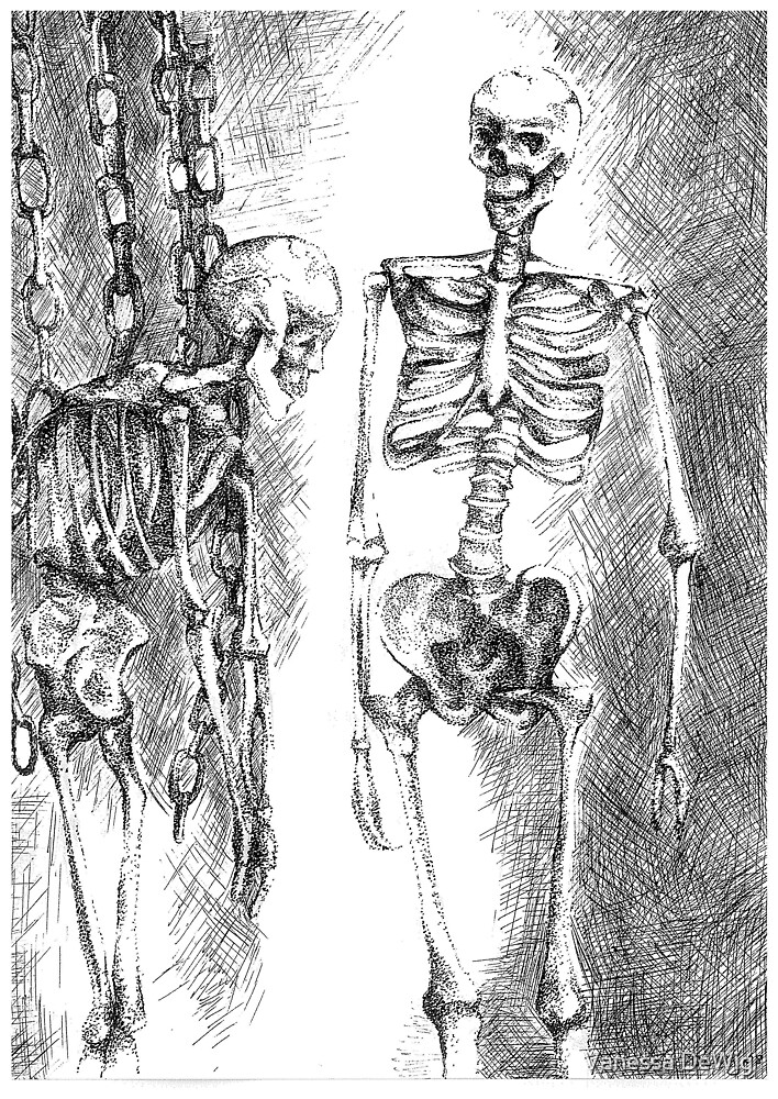 “skeleton in chains” by Vanessa DeWig | Redbubble