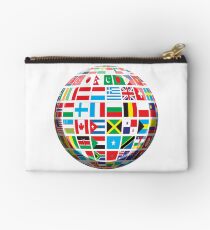 World, Flags of the Globe, Flags, Globe, Peace, Global Studio Pouch