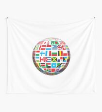 World, Flags of the Globe, Flags, Globe, Peace, Global Wall Tapestry