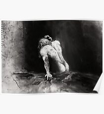 Morning Sex, Sadness; charcoal and chalk Poster