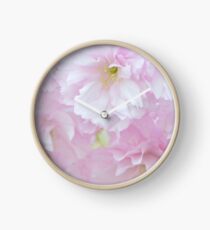 Blossoms in Pastel Pink Clock