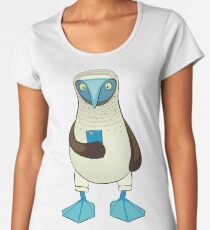 Blue-footed Booby with Phone Women's Premium T-Shirt