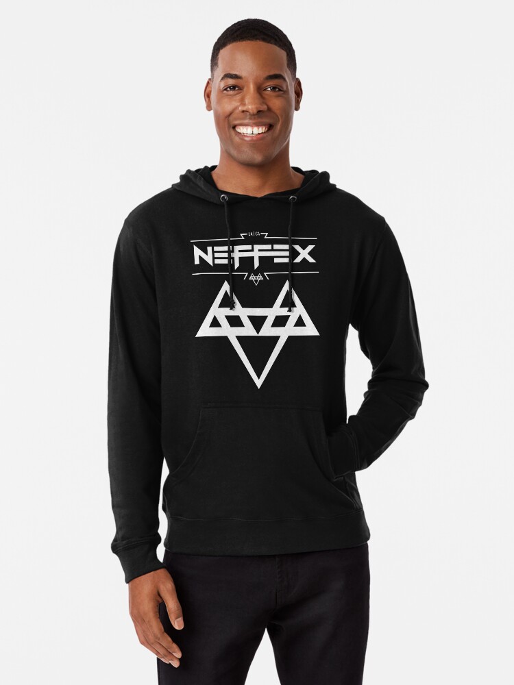 Neffex 2 Logo White Lightweight Hoodie By Neffex Redbubble