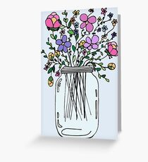 Mason Jar with Flowers Greeting Card