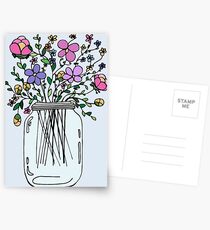 Mason Jar with Flowers Postcards