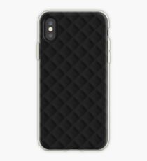 Sleek Black Stitched and Quilted Pattern iPhone Case