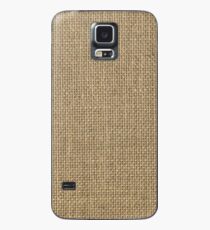 Natürlicher gesponnener beige Leinwand-Sack-Stoff Hülle & Klebefolie für Samsung Galaxy