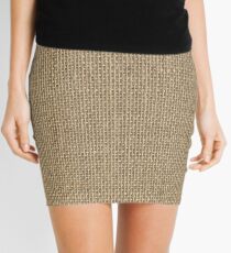 Natural Woven Beige Burlap Sack Cloth Mini Skirt