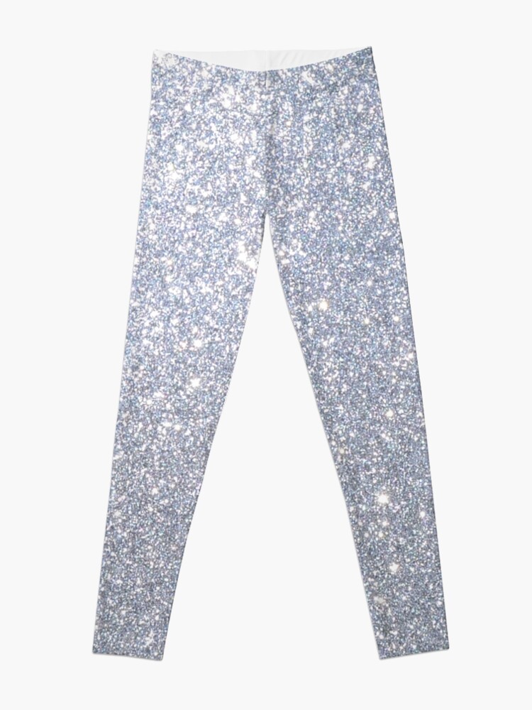 Alternate view of Silver Metallic Sparkly Glitter Leggings