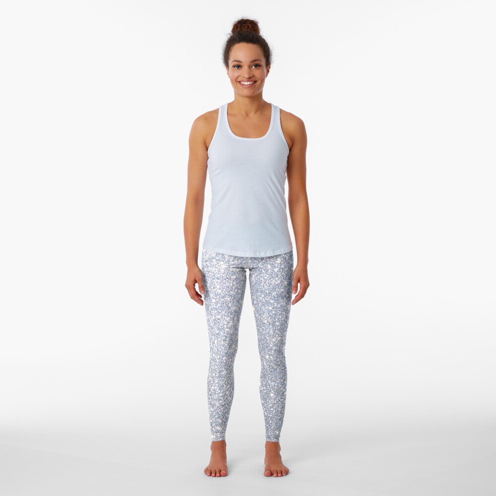 Silver Metallic Sparkly Glitter Leggings