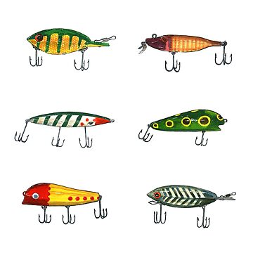 Vintage Fishing Lures Art Board Print for Sale by tupa