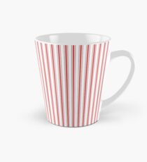 Mattress Ticking Narrow Striped Pattern in Red and White Tall Mug