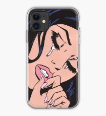 Black Hair Crying Comic Girl iPhone Case