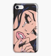 Black Hair Crying Comic Girl iPhone 8 Case