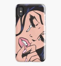 Black Hair Crying Comic Girl iPhone XS Case