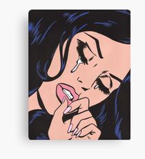 Black Hair Crying Comic Girl Canvas Print