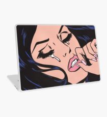 Black Hair Crying Comic Girl Laptop Skin