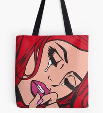 Red Hair Crying Comic Girl Tote Bag