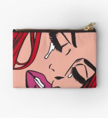 Red Hair Crying Comic Girl Studio Pouch