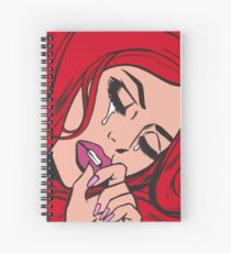 Rotes Haar, das komisches Mädchen schreit Spiralblock