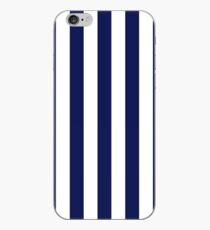 Classic Navy Blue and White Large Vertical Cabana Tent Stripe iPhone Case