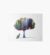 Cat under a tree Art Board