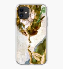 The Creation of Adam Painting by Michelangelo Sistine Chapel iPhone Case