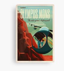 Vintage Adventure Travel Olympus Mons Canvas Print
