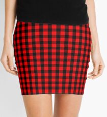 Mini Red and Black Buffalo Check Plaid Tartan Mini Skirt