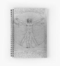 Leonardo da Vinci Study of Vitruvian Man Life Study of Perfect Proportionality Spiral Notebook